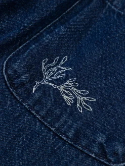 Women's Floral Marine Denim Shirt