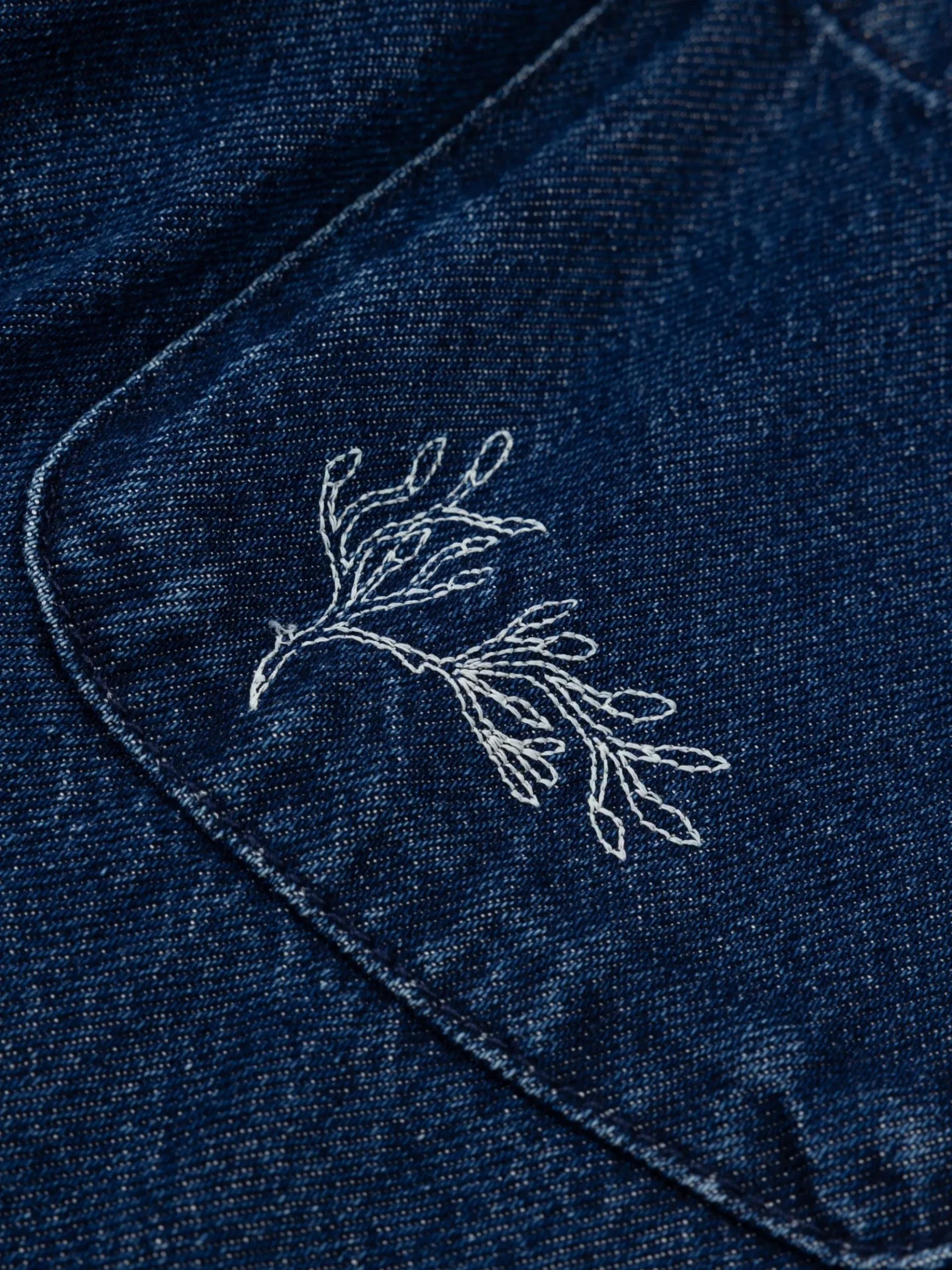Women's Floral Marine Denim Shirt