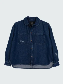 Women's Floral Marine Denim Shirt