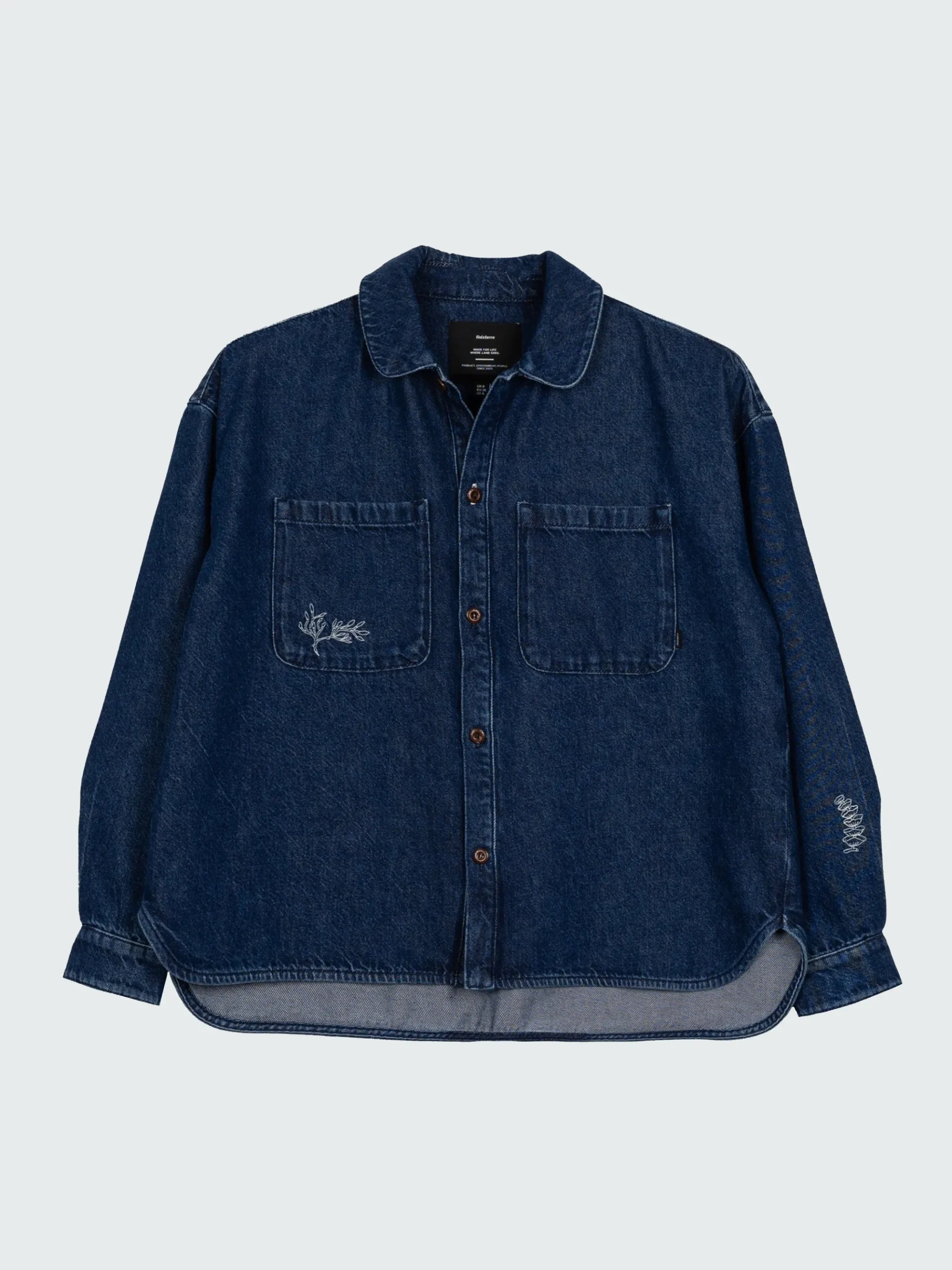 Women's Floral Marine Denim Shirt